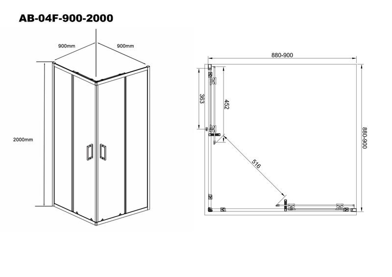 Фото AQUABATH AB-04F-900-2000_AB007-SS-800
