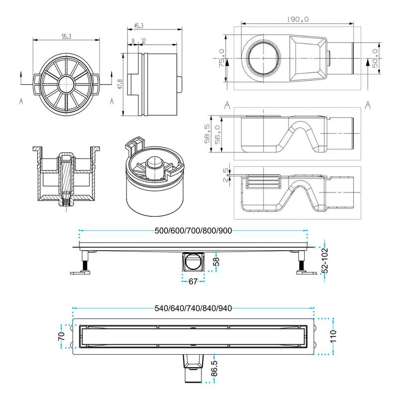 Фото AQUABATH AB-04F-900-2000_AB010-SS-600